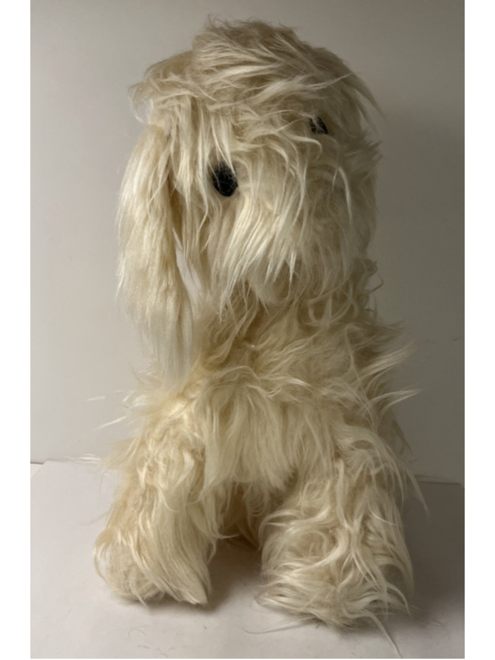 Vintage 1960s Large 19 Inch Shaggy Dog Plush Lonf Fur Malipoo Sheepdog